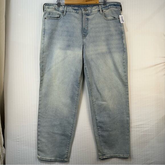 Old Navy Light Wash Denim Jeans O.G. Loose Leg Size 20 High-Rise Sun Bleached - Picture 1 of 8